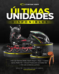 Promo: Roller Team (Negro x Rojo) + Casco Sonic (Talla M) + Kit C2 (Talla: XS) + 1  Par de Cordones Lúmino