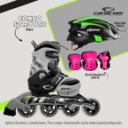 Promo: Patín Speed Bolt Negro + Casco Sonic (Talla S) + Kit de Protección C4 (Talla M)