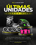Promo: Patín Speed Bolt Negro + Casco Sonic (Talla S) + Kit de Protección C4 (Talla M)