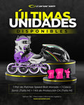 Promo: Patín Speed Bolt Morado + Casco Sonic (Talla M) + Kit de Protección C4 (Talla M)