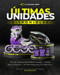 Promo: Patín Speed Bolt Morado + Casco Sonic (Talla M) + Kit de Protección C2 (Talla: M / L)